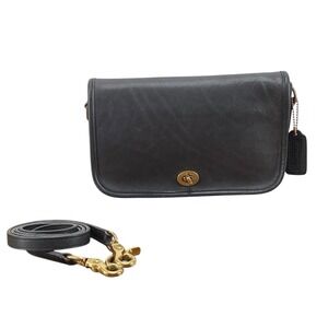 Vintage Coach Navy Pocket Purse 9755 Pre-94 Shoulder Bag